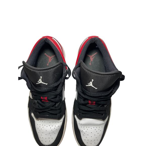 Nike Air Jordan 1 Low Black Toe Gym Red White Men’s Size 10 553558‑116 - Picture 8 of 12
